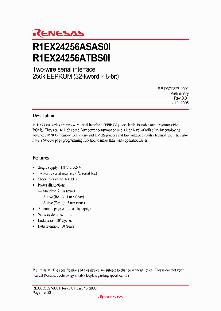 R1EX24256ASAS0I_18880.PDF Datasheet