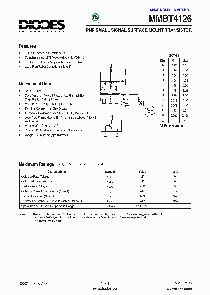 MMBT4126-7-F_19007.PDF Datasheet