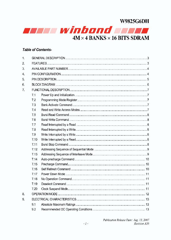 W9825G6DH_23335.PDF Datasheet