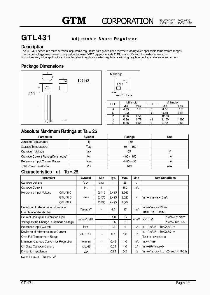 GTL431_30152.PDF Datasheet