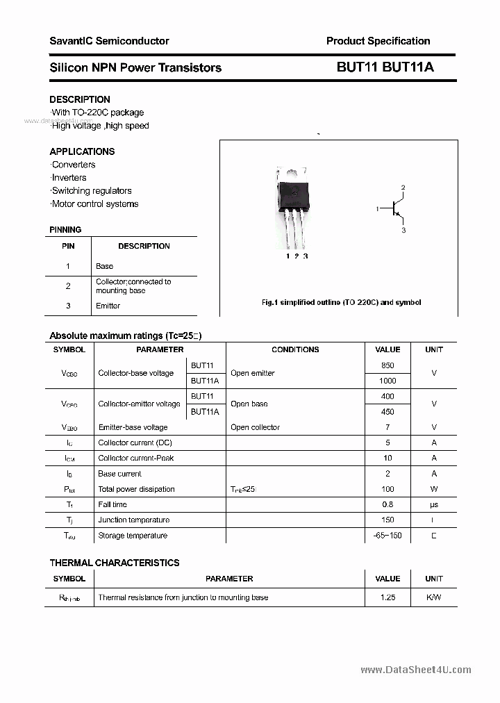 BUT11_39183.PDF Datasheet