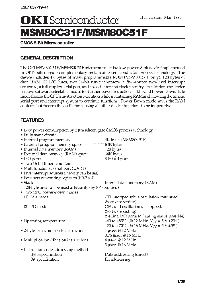 MSM80C31F_39493.PDF Datasheet