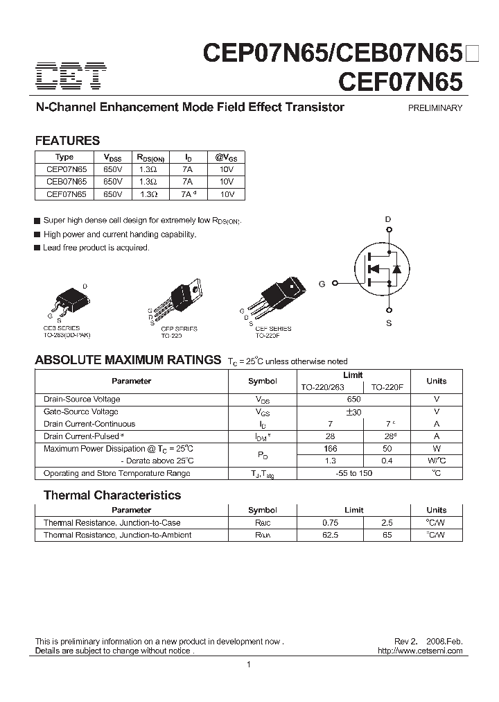 CEF07N65_68060.PDF Datasheet