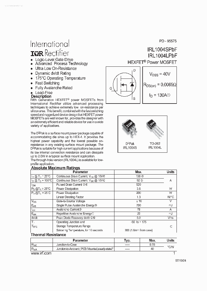 IRL1004SPBF_68493.PDF Datasheet