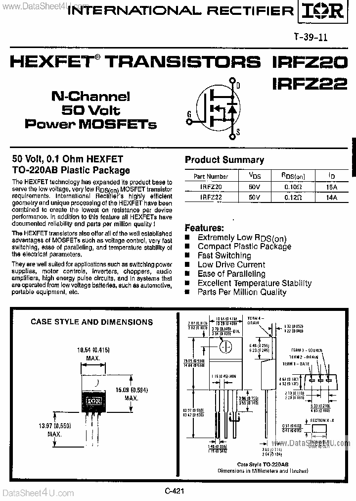 IRFZ22_69733.PDF Datasheet