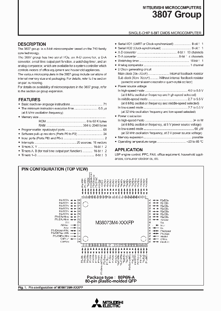 M38073M4A00FP_107041.PDF Datasheet