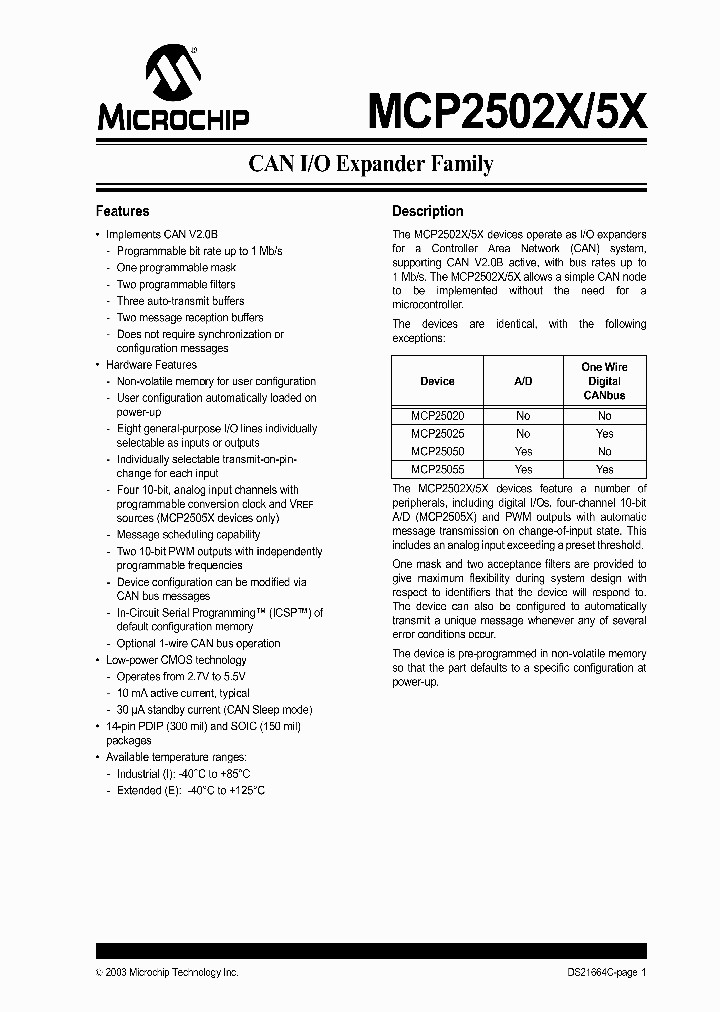 MCP25050-IP_117657.PDF Datasheet