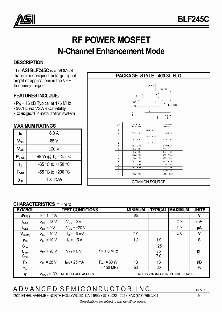 BLF245C_127898.PDF Datasheet