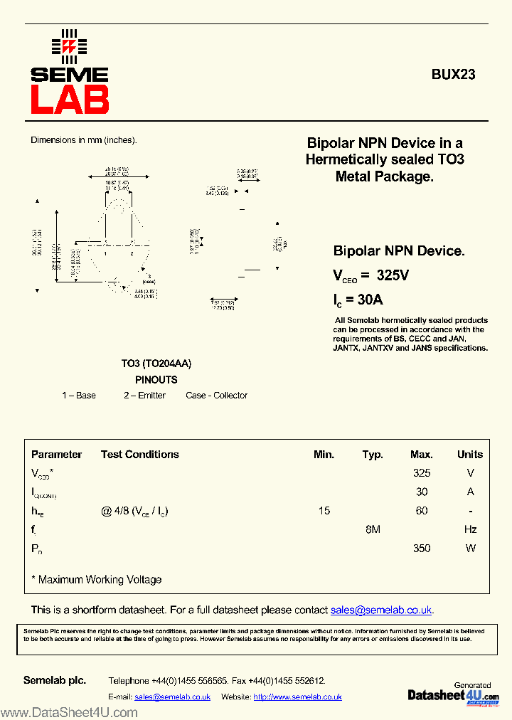 BUX23_134836.PDF Datasheet