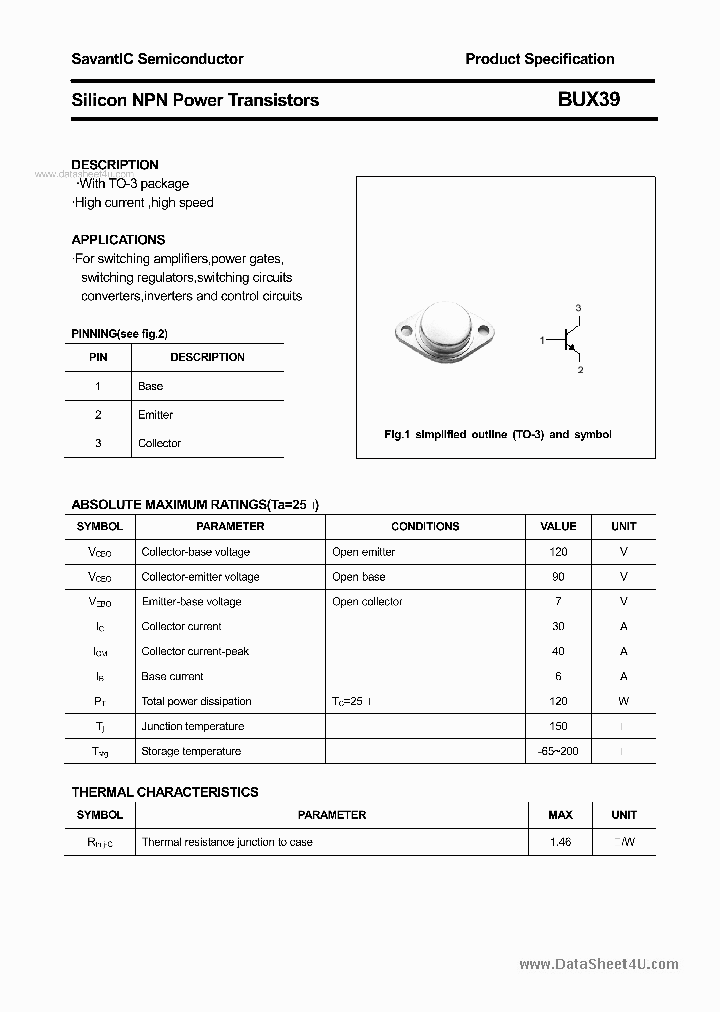 BUX39_134845.PDF Datasheet