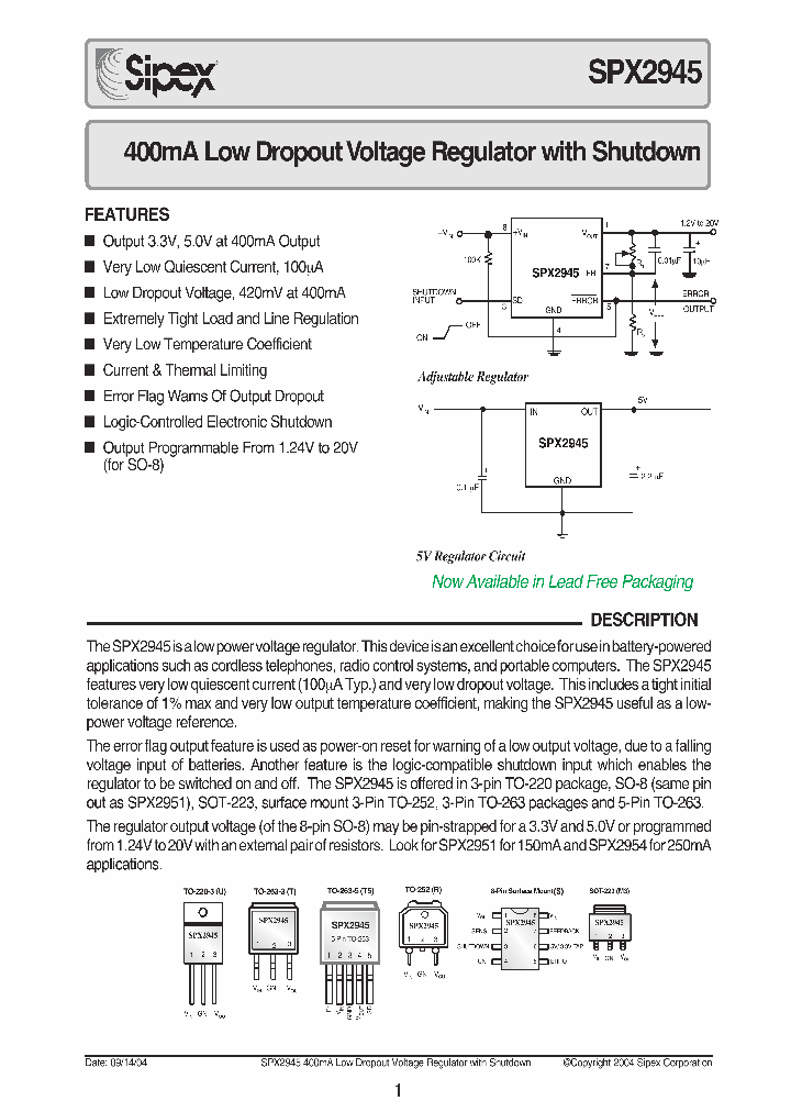 SPX2945S-33TR_146460.PDF Datasheet
