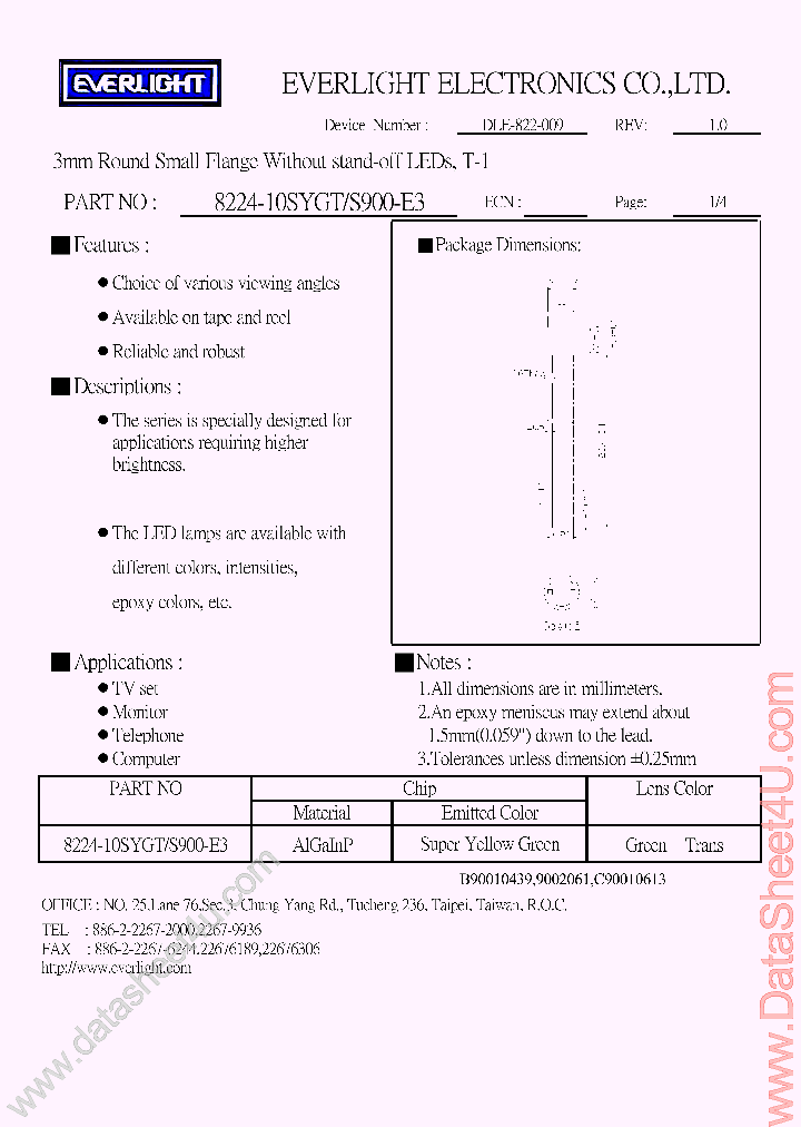 8224-10SYGTS900-E3_139684.PDF Datasheet