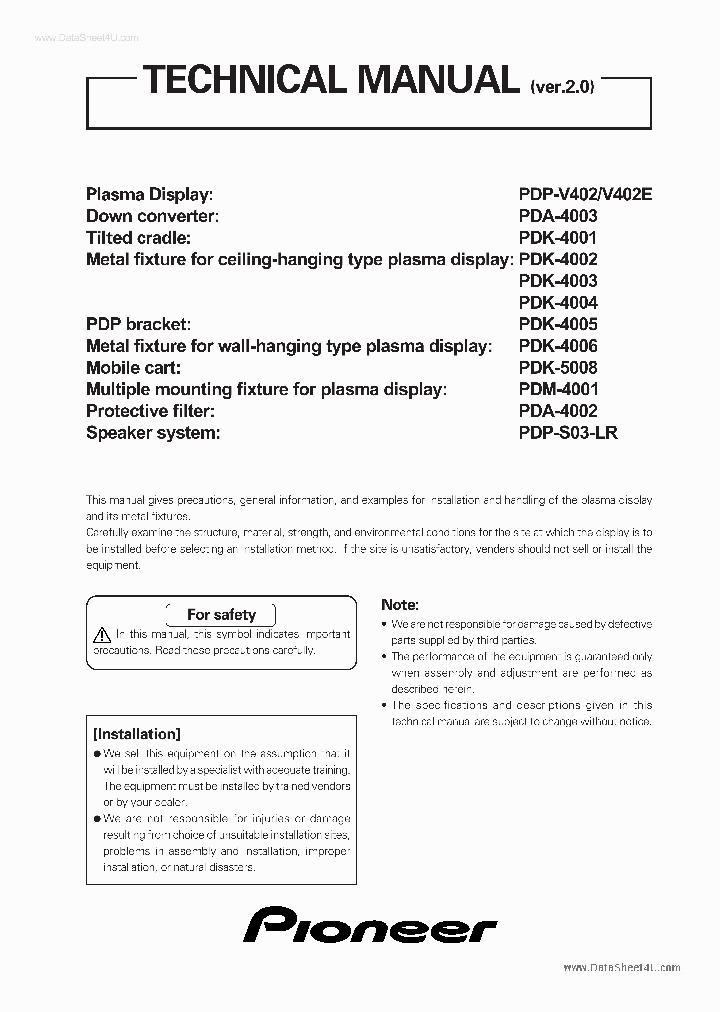 PDP-V402_142185.PDF Datasheet