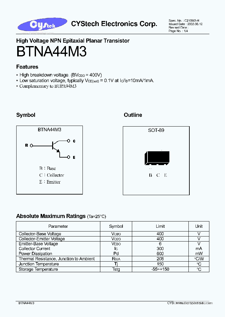 BTNA44M3_148816.PDF Datasheet