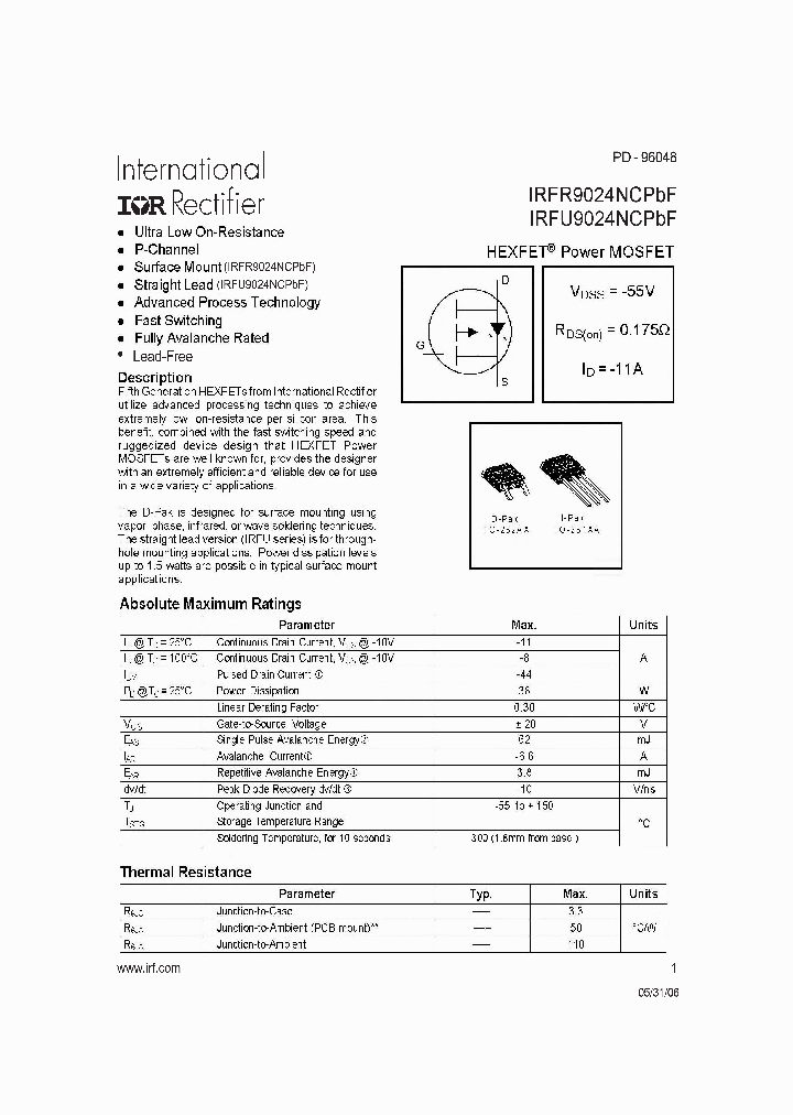 IRFR9024NCPBF_156092.PDF Datasheet