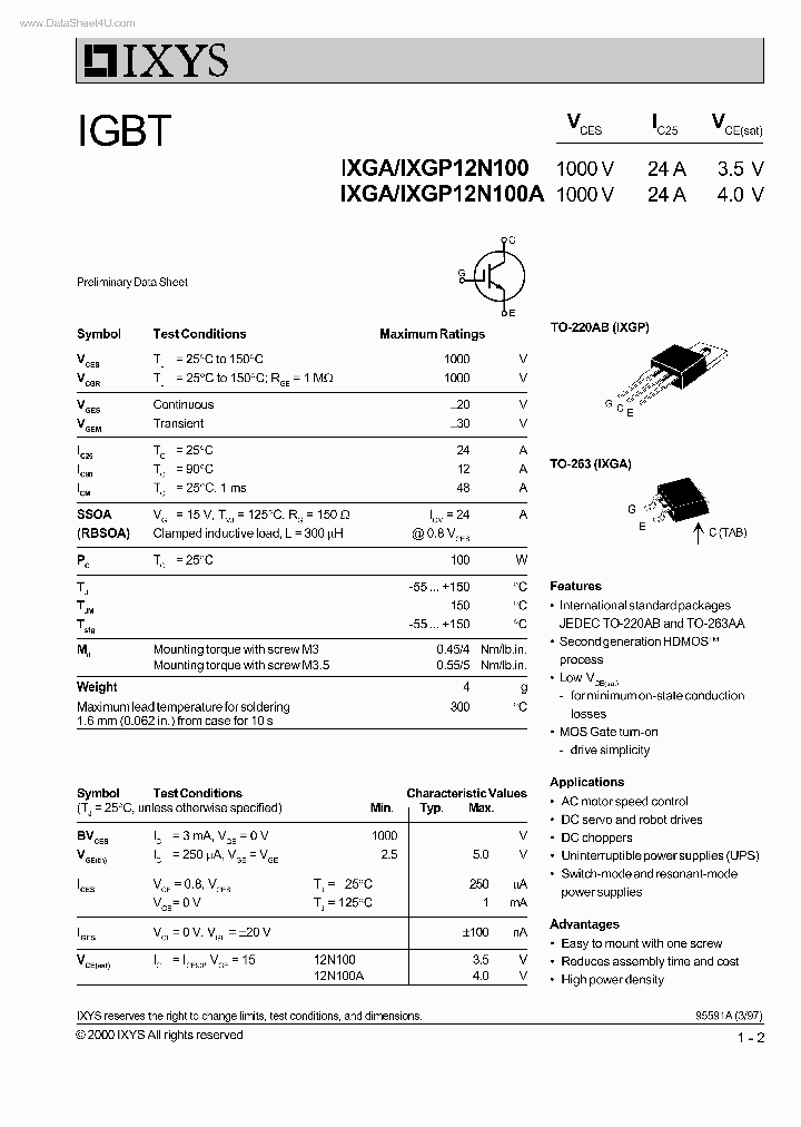 IXGA12N100_159342.PDF Datasheet