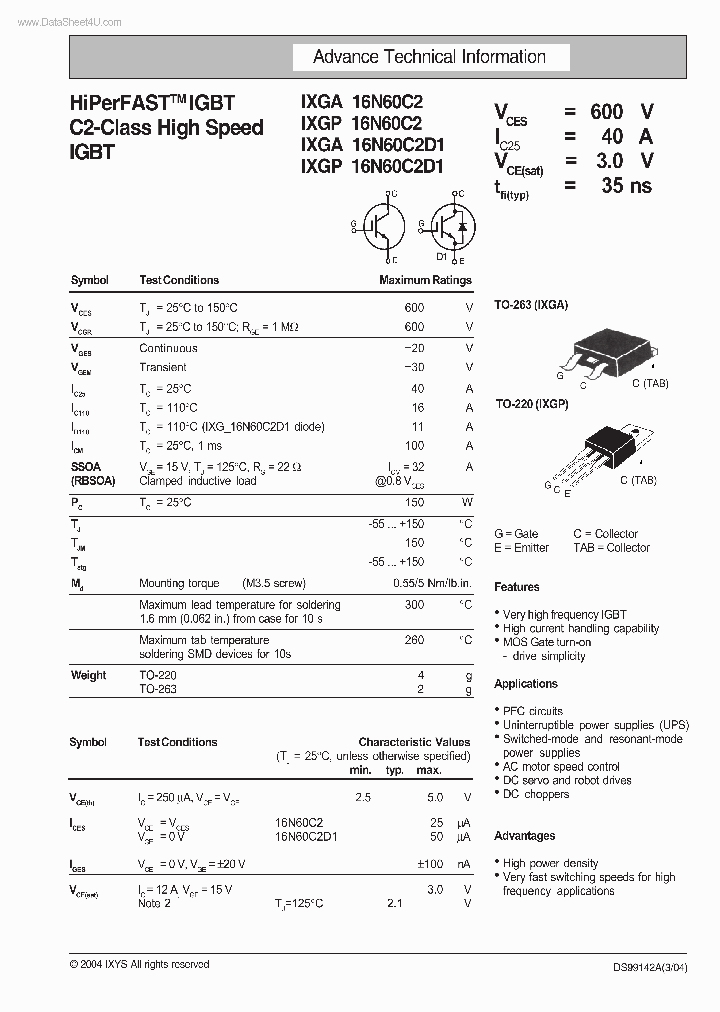 IXGA16N60C2_159353.PDF Datasheet