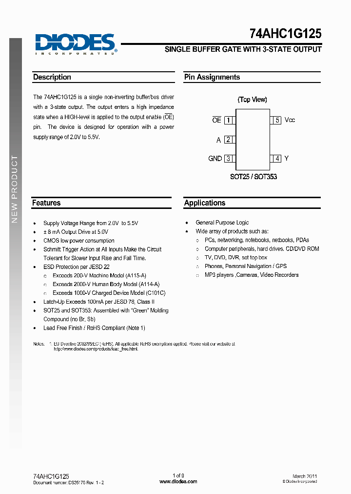 74AHC1G125W5-7_191763.PDF Datasheet