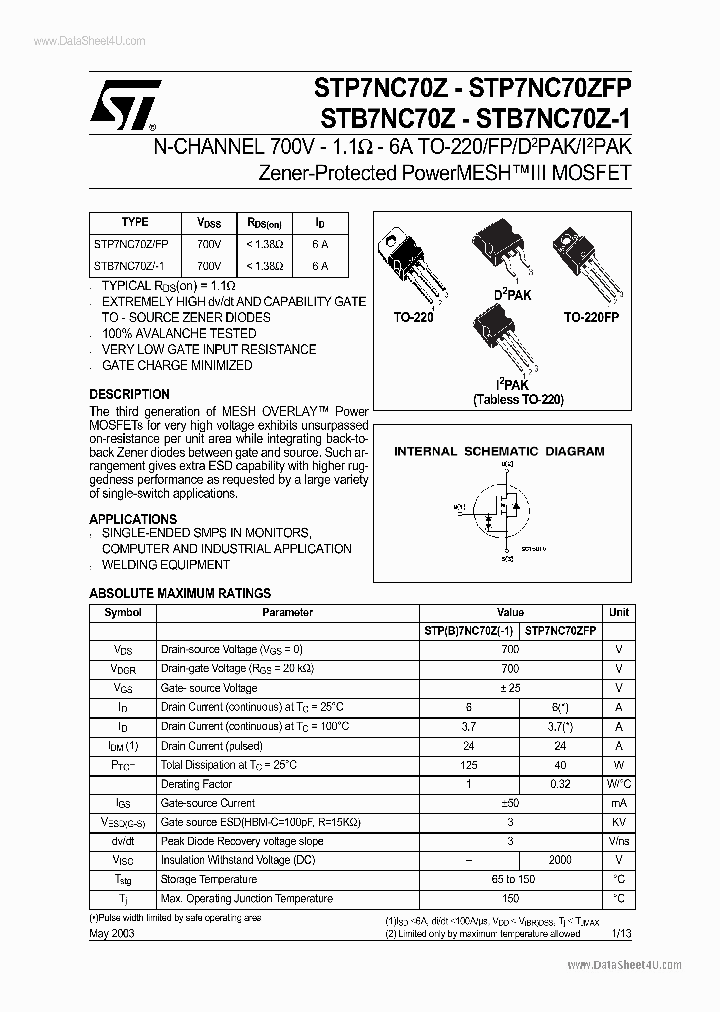 P7NC70ZF_161731.PDF Datasheet