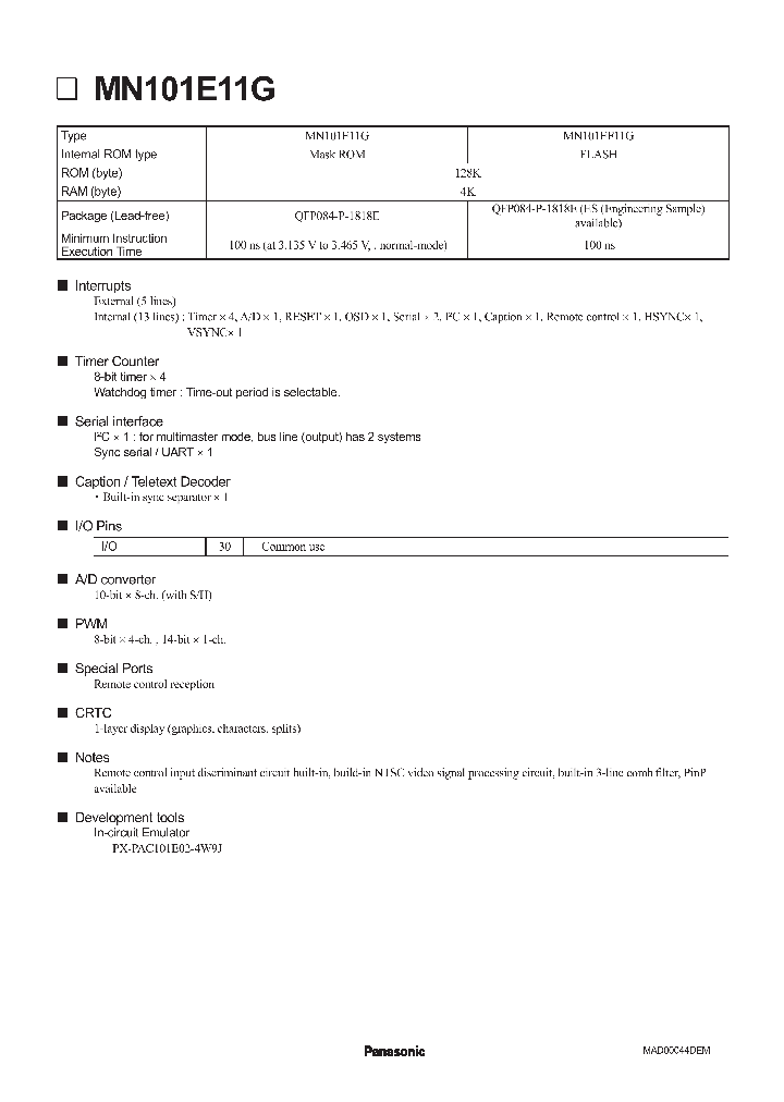 MN101EF11G_195771.PDF Datasheet