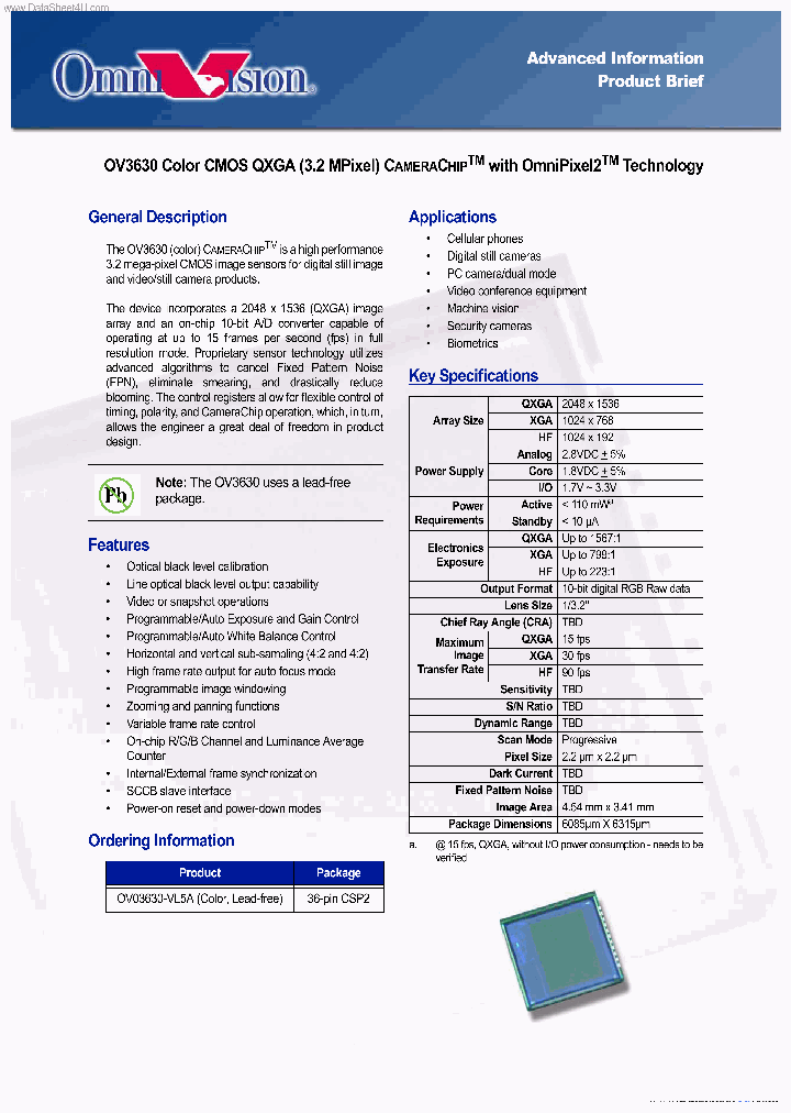 OV3630_163760.PDF Datasheet