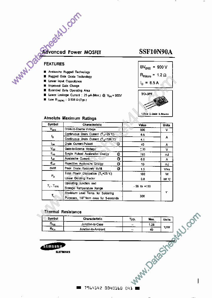 SSF10N90A_164479.PDF Datasheet