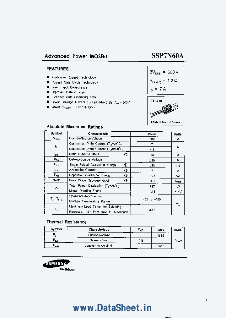 SSP7N60A_165956.PDF Datasheet