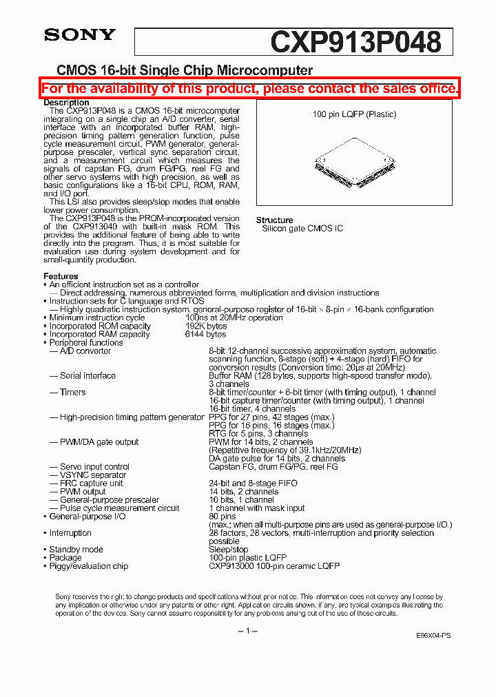 CXP913P048_203976.PDF Datasheet