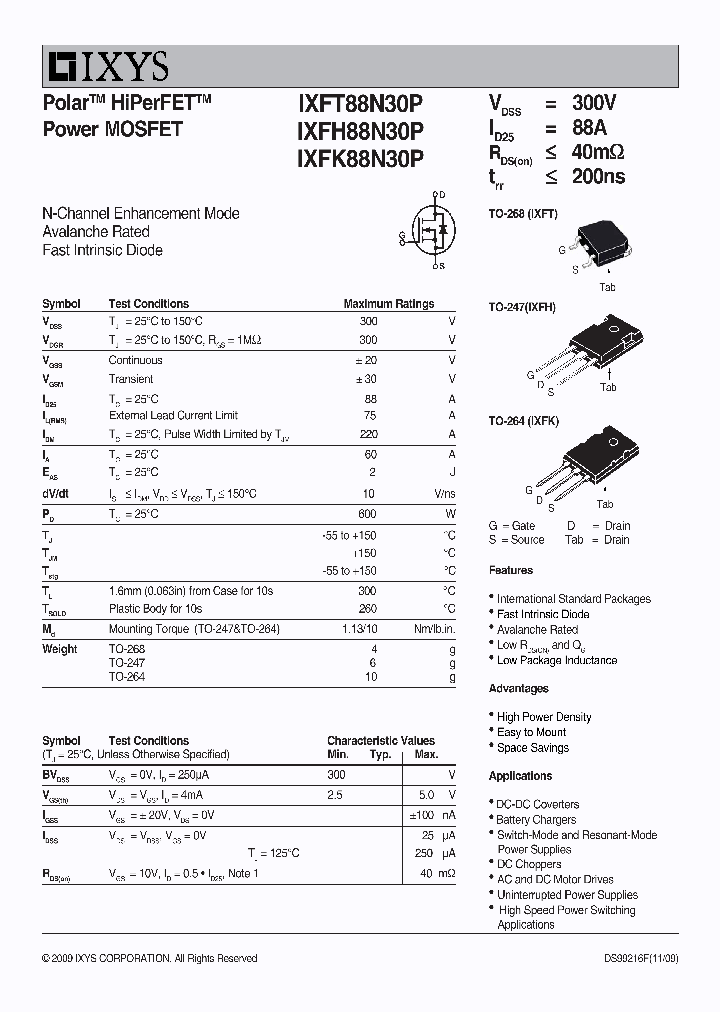 IXFT88N30P_268658.PDF Datasheet