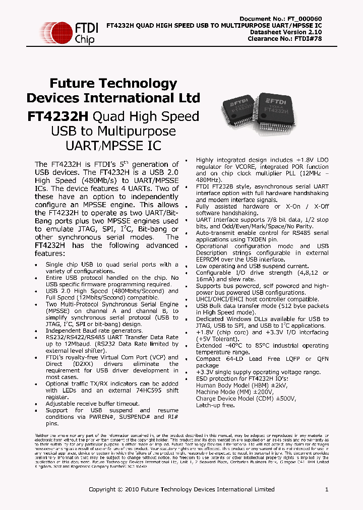 FT4232HL-TRAY_319605.PDF Datasheet