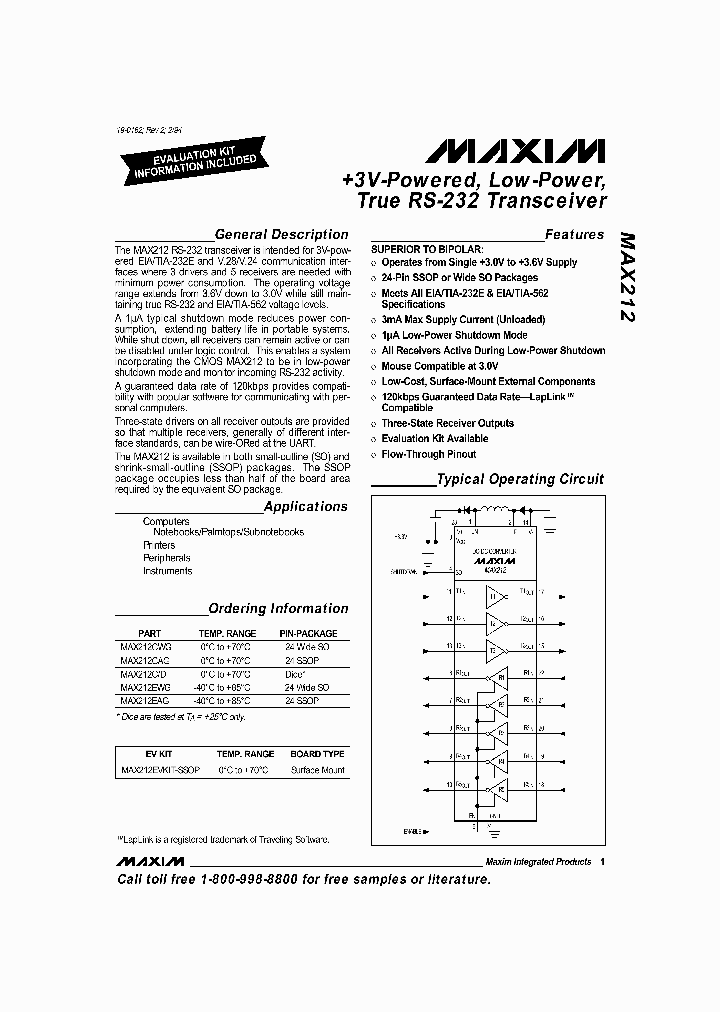 MAX212_218876.PDF Datasheet