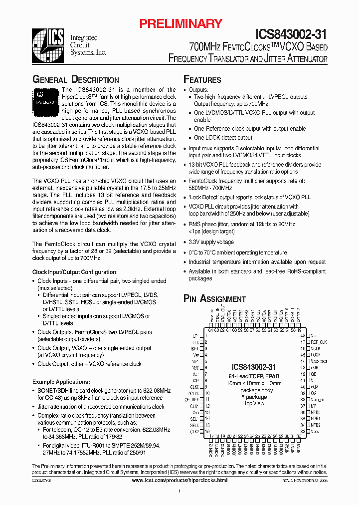 ICS843002CY31_443115.PDF Datasheet