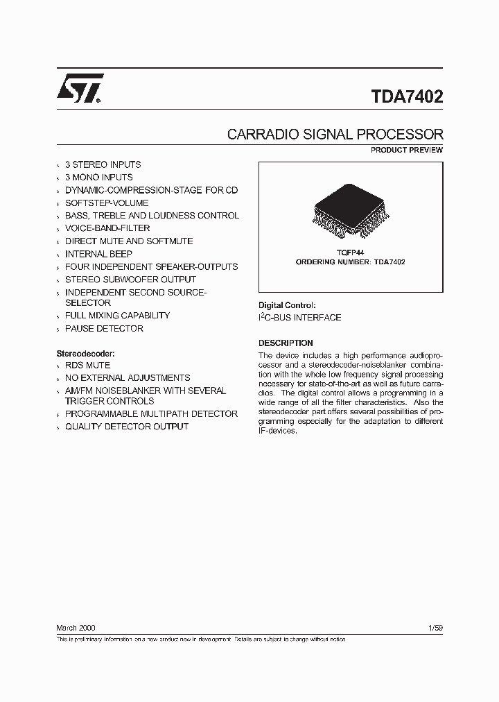 TDA7402_338294.PDF Datasheet