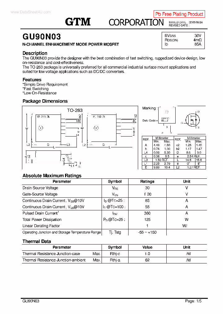 GU90N03_253790.PDF Datasheet