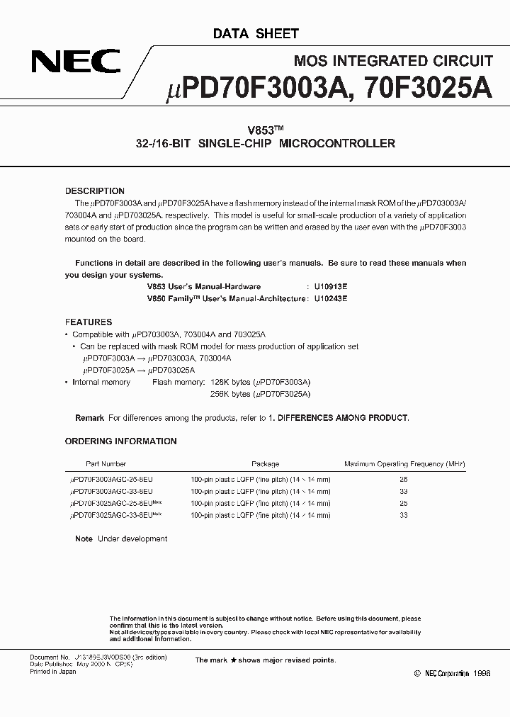 UPD70F3025AGC-25-8EU_356197.PDF Datasheet