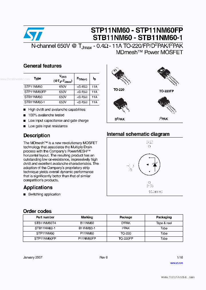 P11NM60_311620.PDF Datasheet