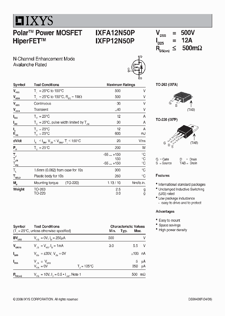 IXFP12N50P_710733.PDF Datasheet