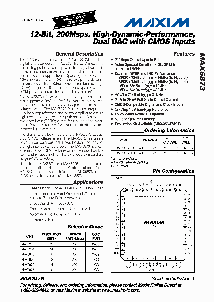 MAX5873EGKD_387376.PDF Datasheet
