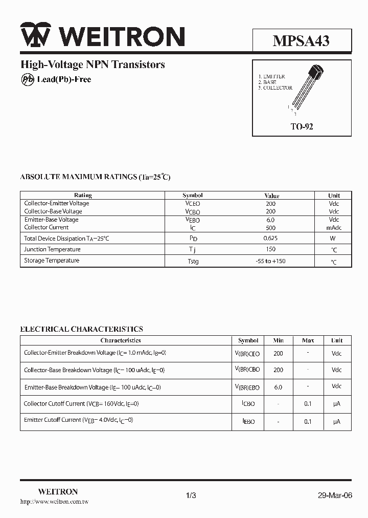 MPSA43_730003.PDF Datasheet