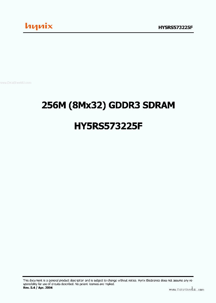 HY5RS573225F_332325.PDF Datasheet