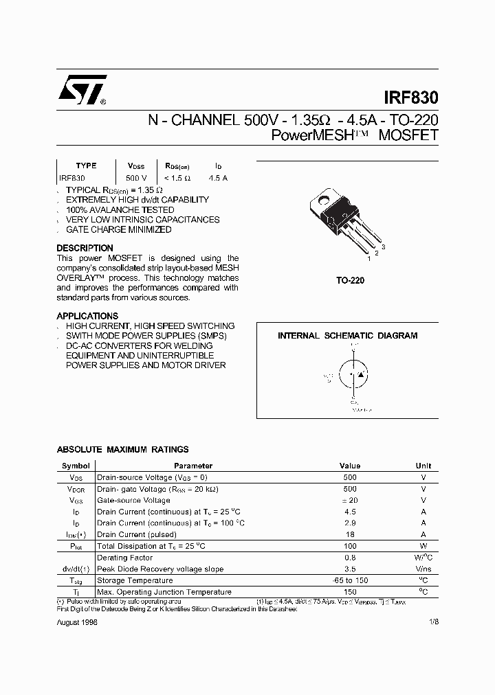 IRF830_422056.PDF Datasheet