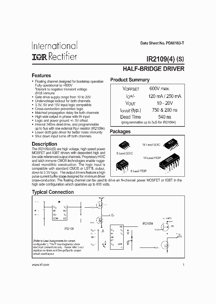 IR2109_474338.PDF Datasheet