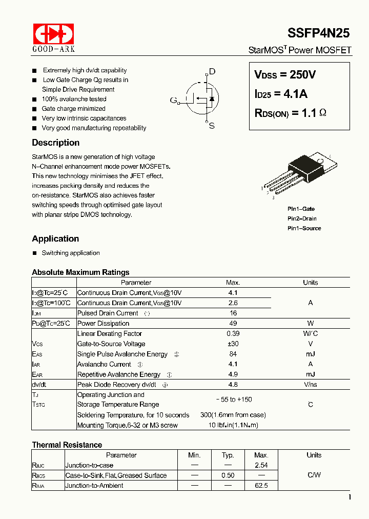 SSFP4N25_859339.PDF Datasheet