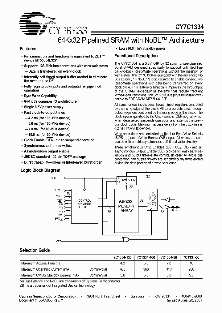 CY7C1334-80AC_525028.PDF Datasheet