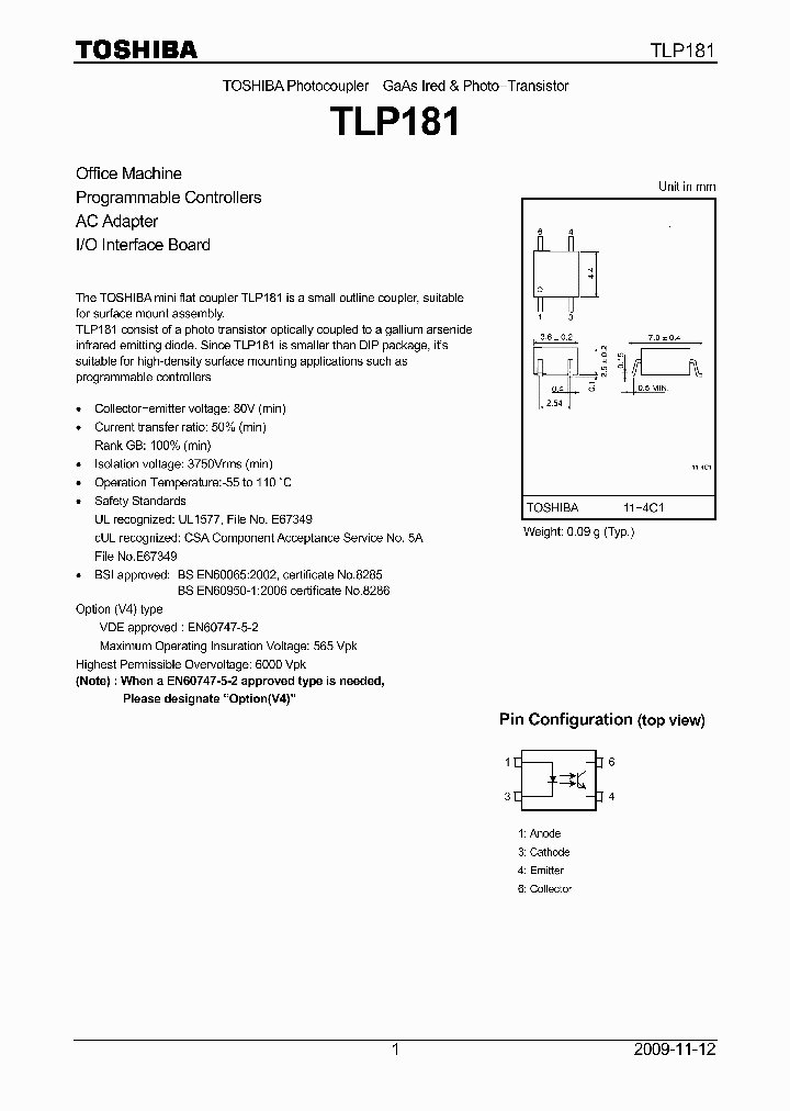 TLP181GBFT_578969.PDF Datasheet