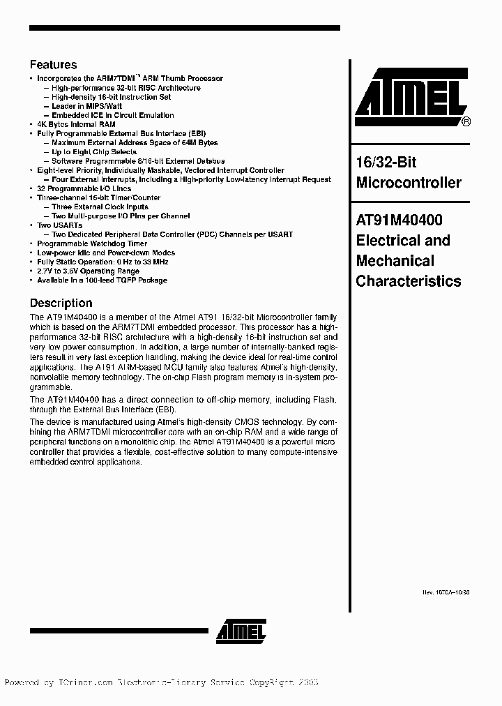 AT91M40400-25AC_627667.PDF Datasheet