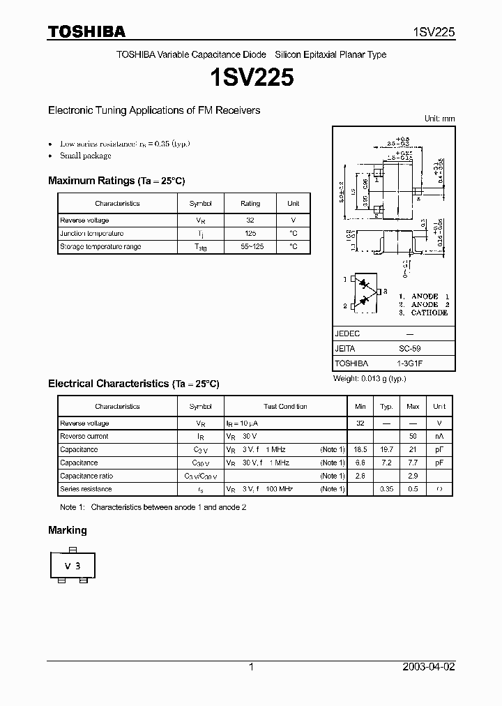 1SV225_814375.PDF Datasheet