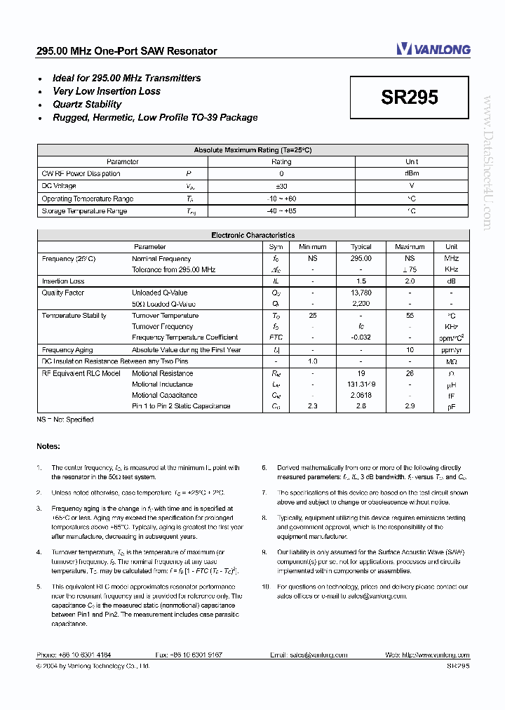 SR295_693045.PDF Datasheet