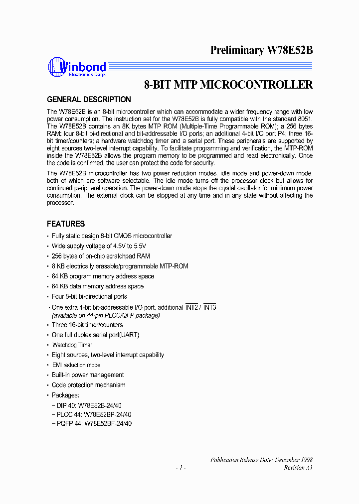 W78E52B-40_923744.PDF Datasheet