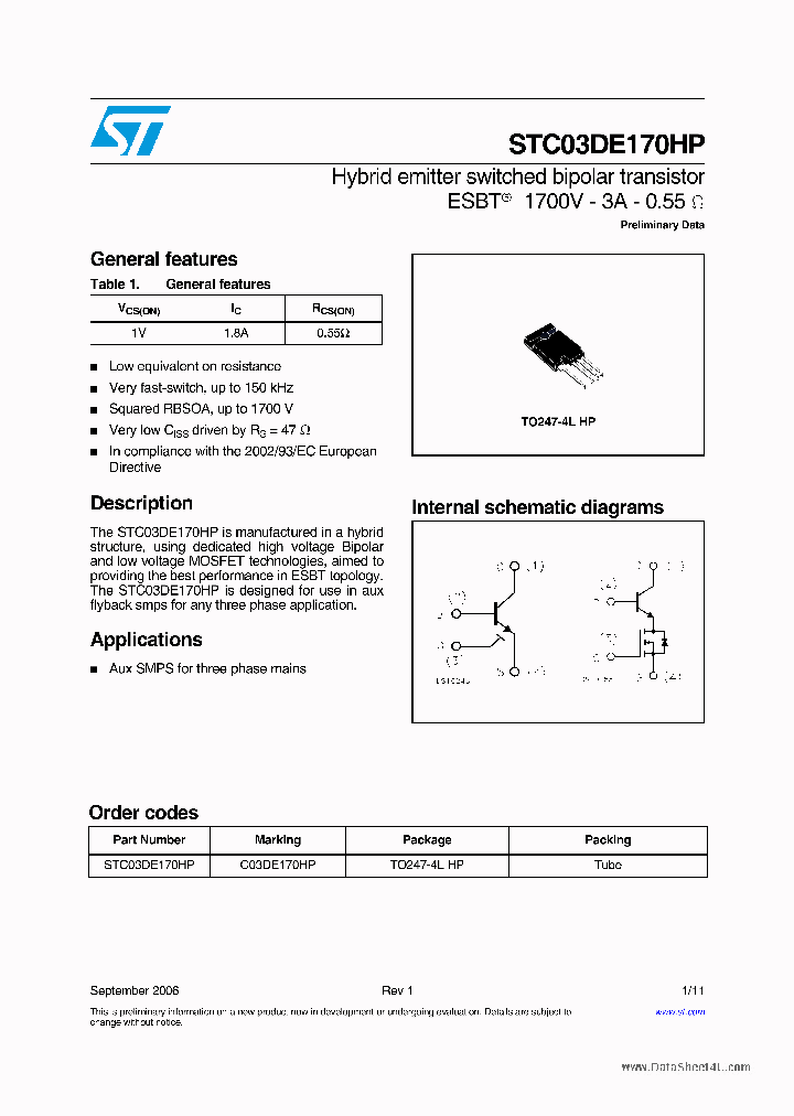 STC03DE170HP_731139.PDF Datasheet